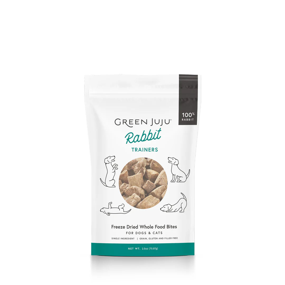 Green Juju Rabbit Trainers package on a white background