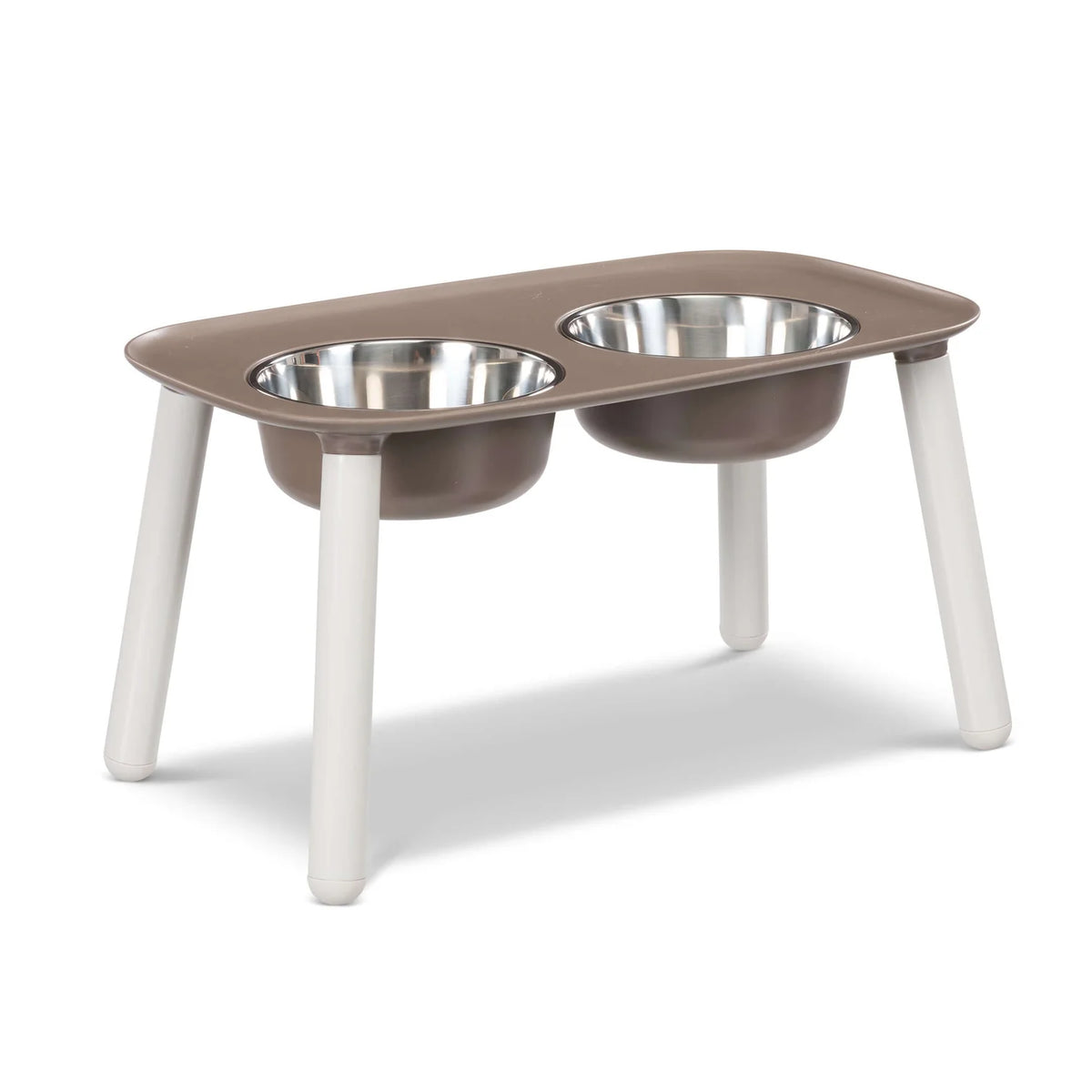 Messy Mutts Double Feeder Elevated Gray