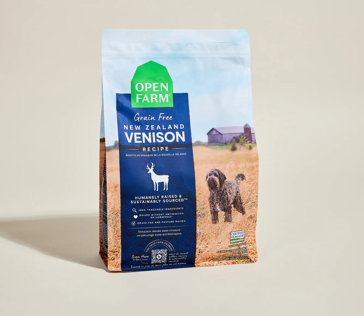 Open Farm Ancient Grain Free Venison Kibble (11 lb)