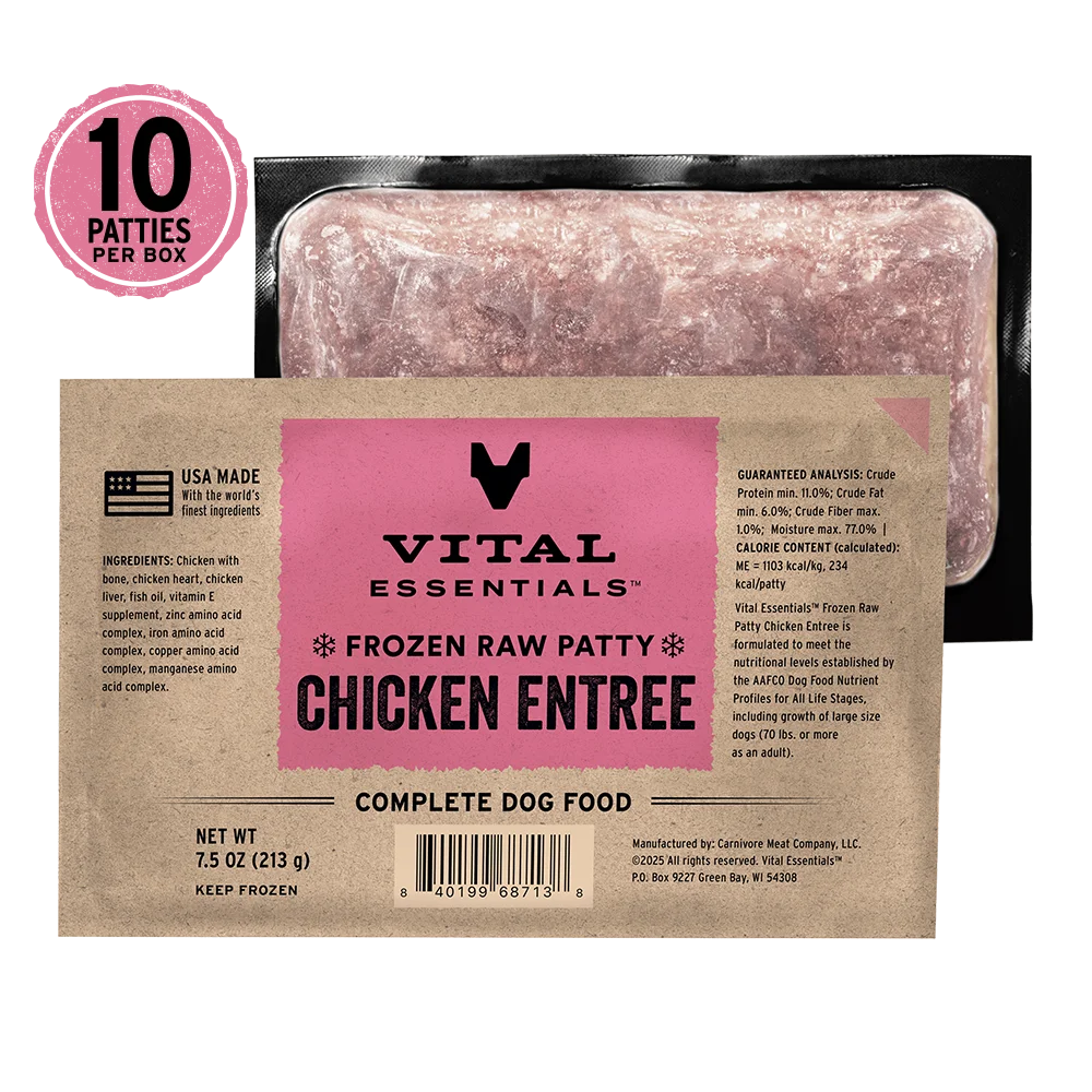 Vital Essentials Frozen Patties Chicken (4.7 lb)