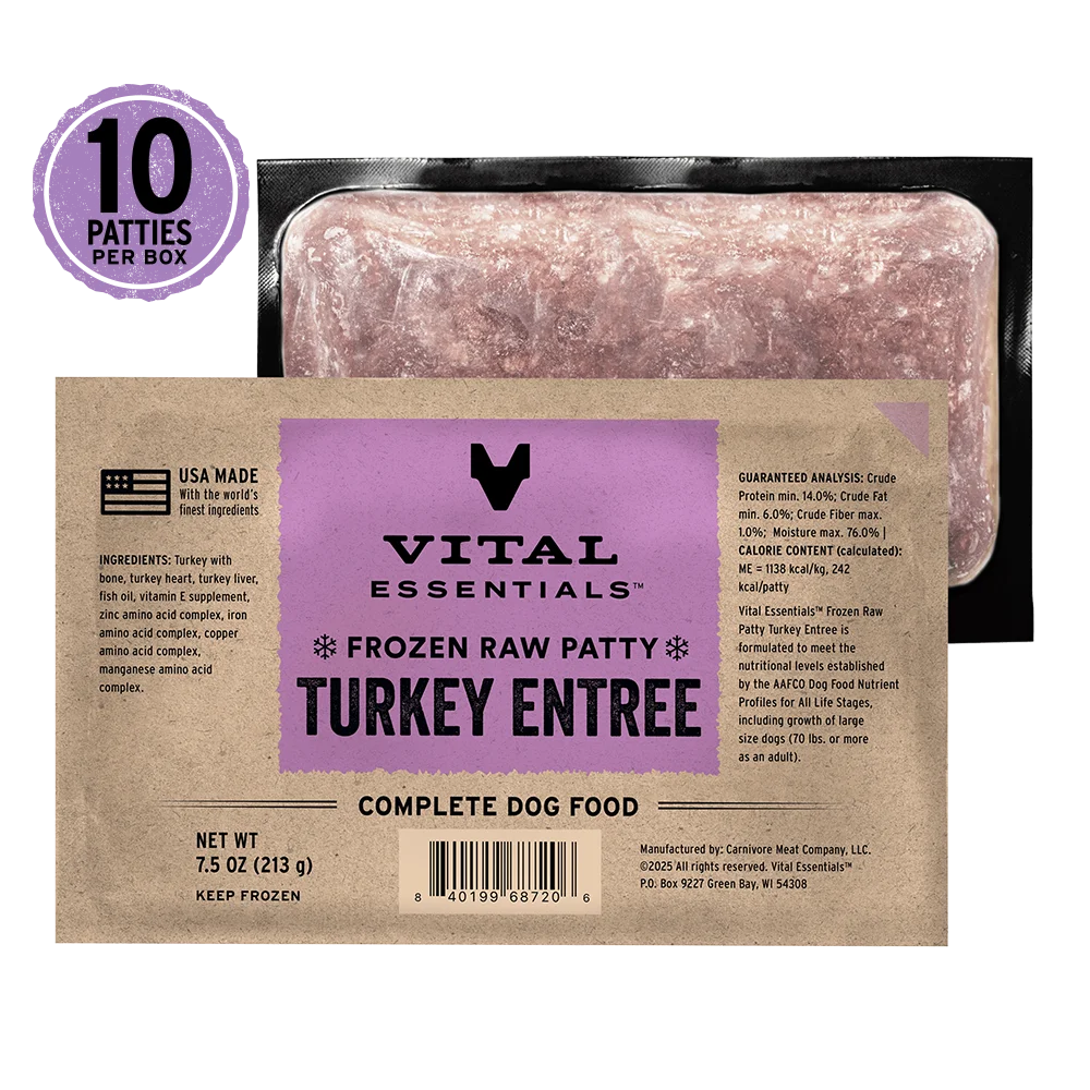 Vital Essentials Frozen Turkey Patties (11.25 lb)