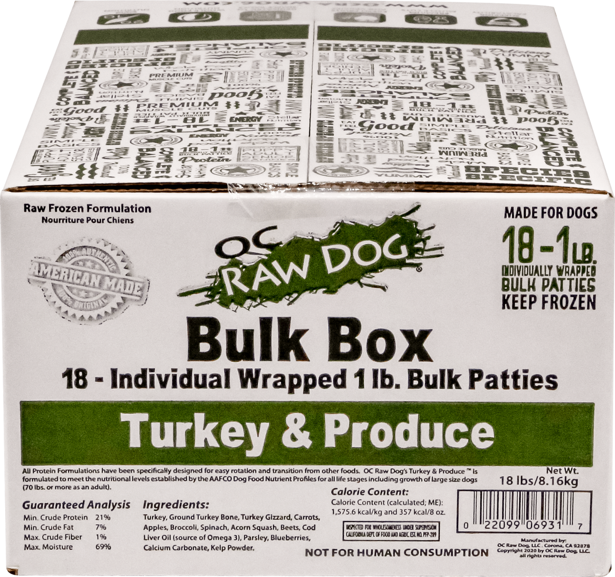 OC Raw Frozen Turkey Patties (18 lb)