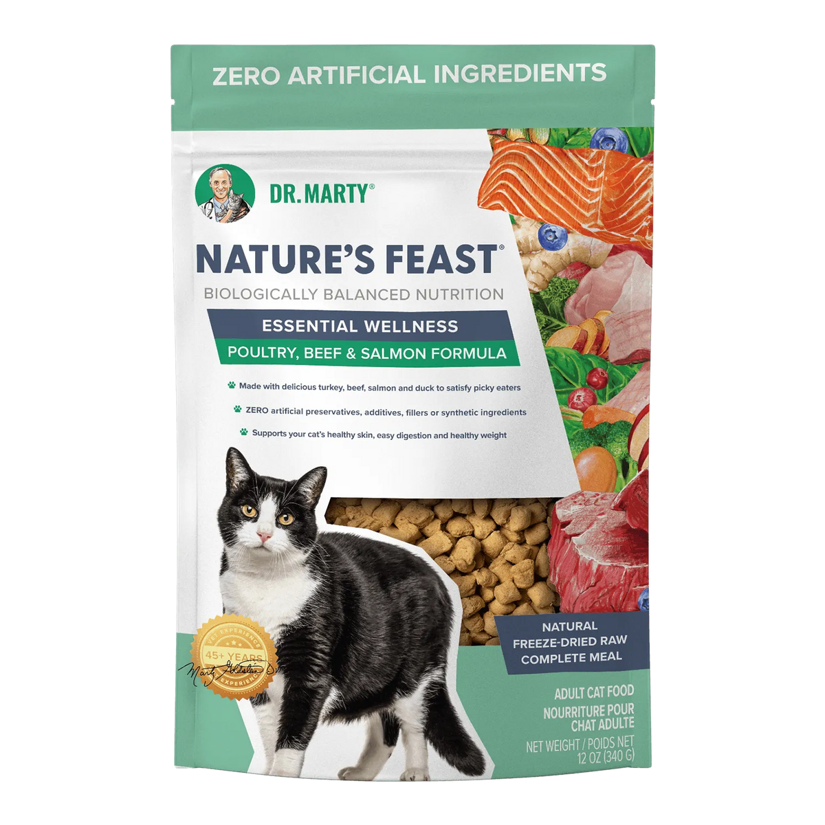 Dr. Marty Nature's Feast Cat Poultry Beef Salmon (12 oz)