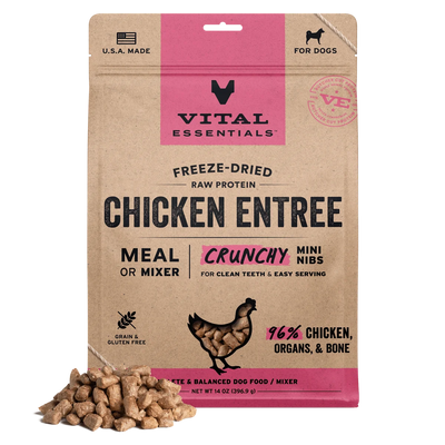Vital Essentials Freeze Dried Chicken Entree Crunchy Mini Nibs (14 oz)